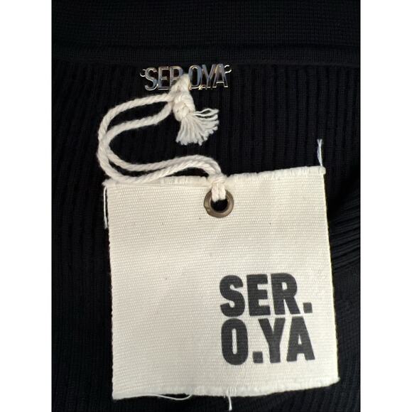 Ser.O.Ya Womens Long Sleeve Ribbed Black Button Front Nala Bodysuit Small New E3 - Picture 11 of 11